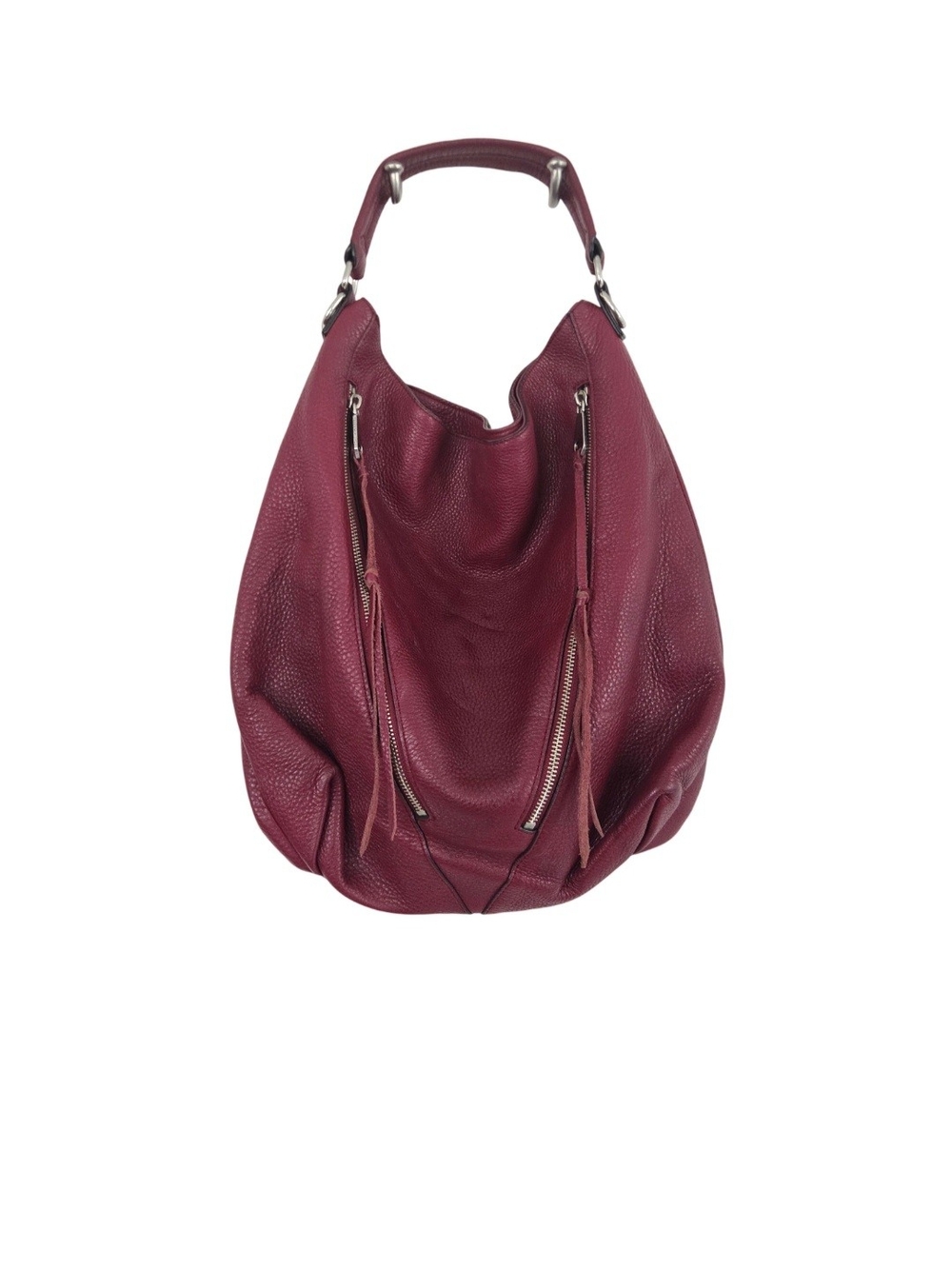 Rebecca Minkoff Burgundy Pebbled Leather Hobo